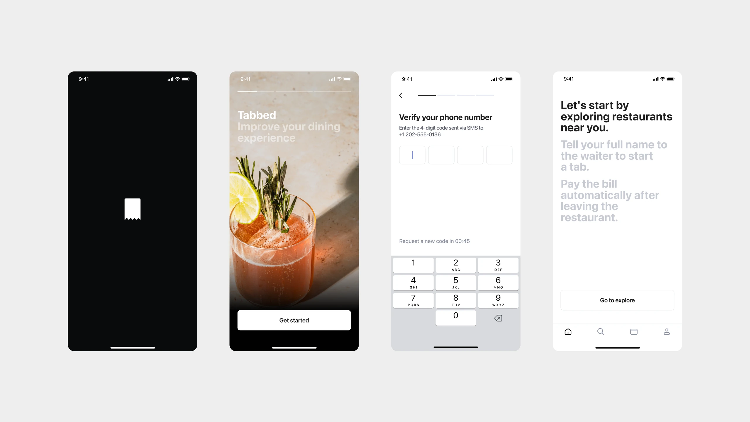 Tabbed — Onboarding flow